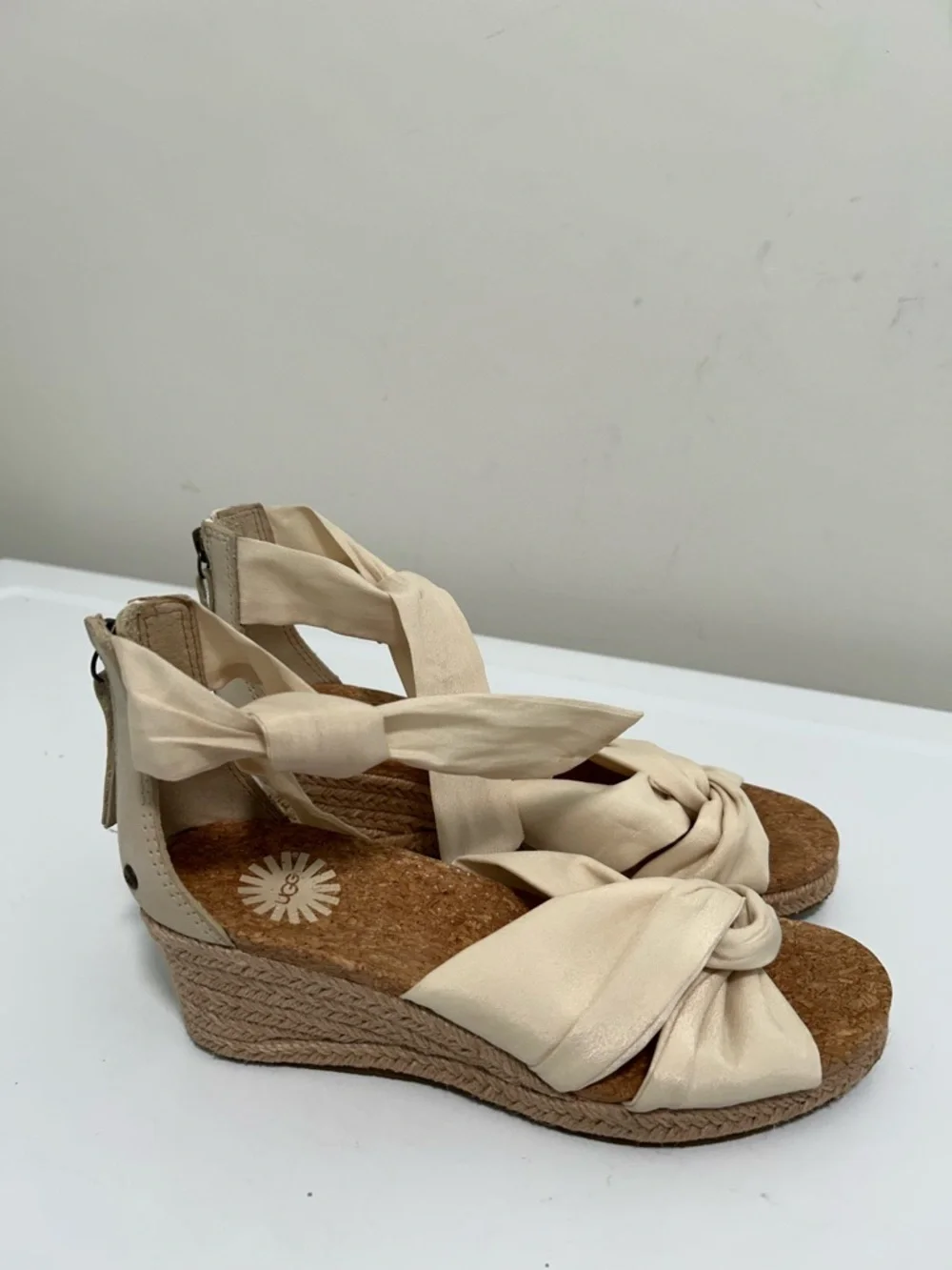UGG Cream Espadrille Wedge Sandals